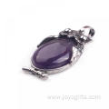 Newest Amethyst Pendant Owl Healing Alloy Pendulum Necklace for Gifts